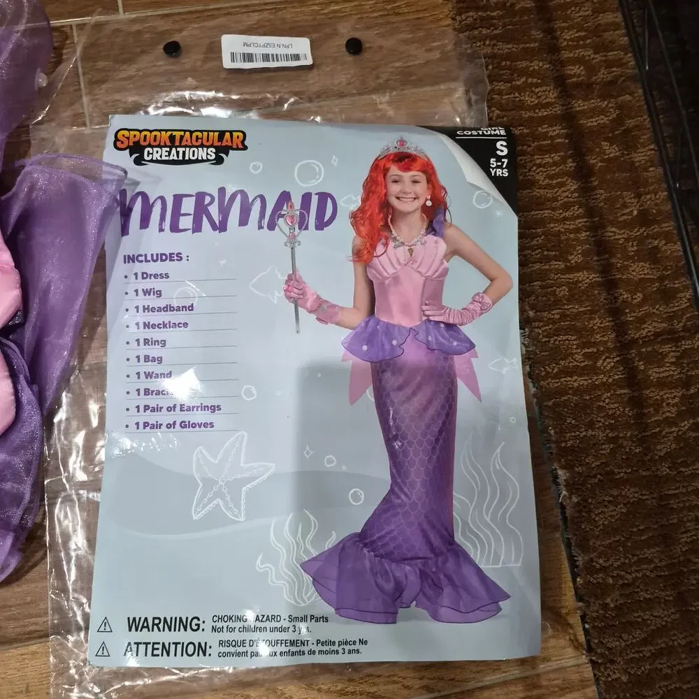NEW Halloween Costume Spooktacular Creations Girls Mermaid size small 5–7 YRS